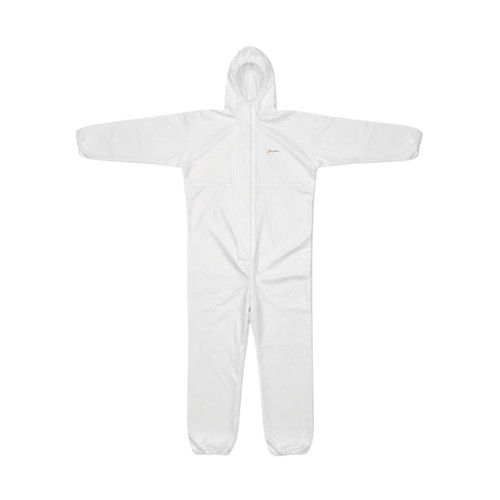 White hooded disposable hazmat - disposable,