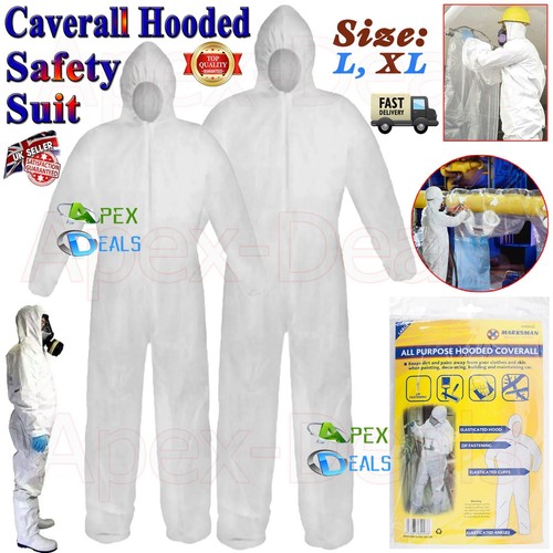 Coveralls white hood safety - coveralls,