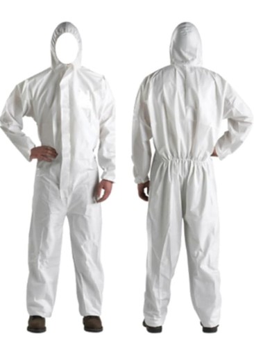 White disposable coverall - x,