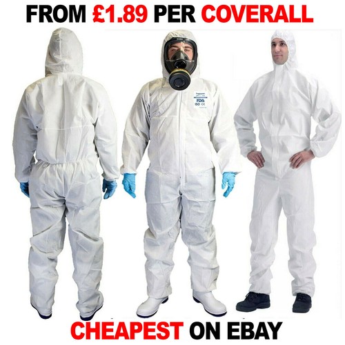 White disposable coveralls - white,